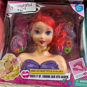 Kids Hair Styling Head Toy - Red Hair
